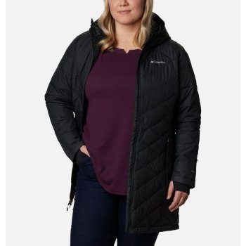 Columbia Heavenly Long Hooded Plus Size, Chamarras Negros Para Mujer | 908457-MUH